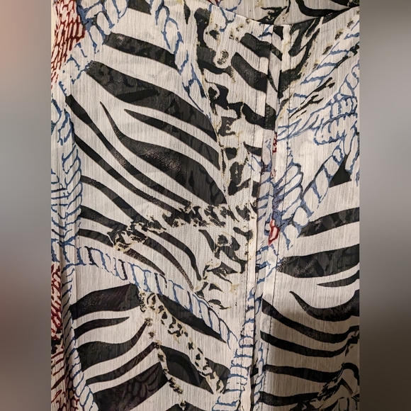 Luxxel Romper Semi-Sheer, Multi Color Print Skirt, Size Medium, Worn Once - Picture 12 of 12